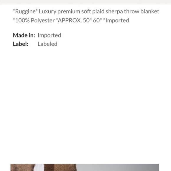 NWT Ruggine 100% polyester blanket throw. See above for size. Great for gifting. - Picture 3 of 5